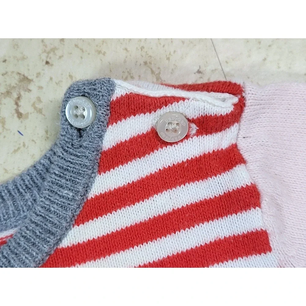 Baby Gap One Piece Cotton Color Blocked House Heart Stripes Button Crotch 3-6 mo